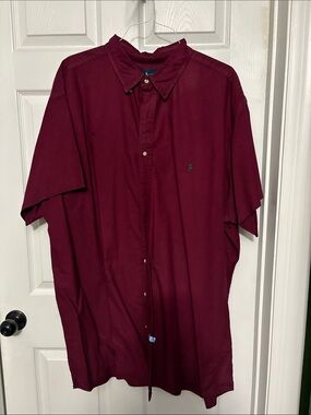 Ralph Lauren Men's Short-Sleeve Button-Down Shirt - Burgundy